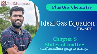 Ideal Gas Equation Malyalam1 Chemistry chapter 5 malayalam1 chemistry states of matter malayalam [upl. by Russia394]