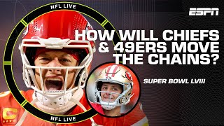 PREVIEWING Chiefs vs 49ers offensive game plans for Super Bowl LVIII  NFL Live [upl. by Amsirac640]