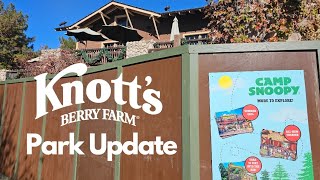 Knotts Camp Snoopy Update  Work Walls  Restaurant Closed [upl. by Nicola]