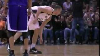 Manu Ginobili Catches or destroy a bat in game broadcast [upl. by Leamaj]