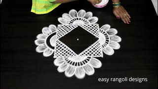 Beautiful festival kolam  easy n simple cute muggulu  latest rangoli [upl. by Leumek]