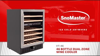 SnoMaster VT46 46 Bottle Dual Zone Wine Cooler [upl. by Herta384]