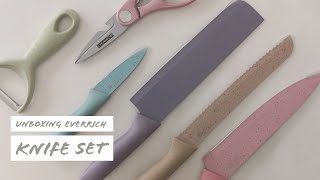 Unboxing Everrich Pastel Knife Set  Shopee finds [upl. by Akenat]