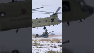 CH47 Chinook Transporting M777 howitzer [upl. by Yenruoj]