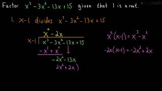 Factoring a Cubic Polynomial Long Division [upl. by Noeht261]