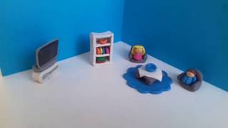 Playing With Modeling Clay  Creating Little Living Room Furniture [upl. by Eatnad252]