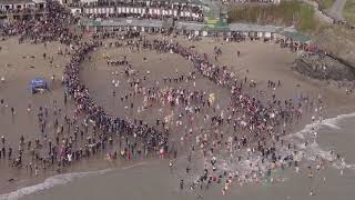 ABERSOCH 2018 RNLI new years day dip by drone [upl. by Aerised]