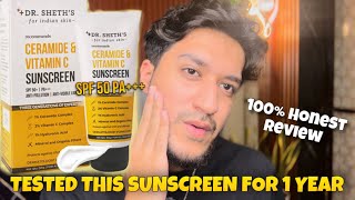 DrSheth’s Ceramide amp Vitamin C Sunscreen Review  Best Sunscreen for Oily skin 100 Honest Review 😱 [upl. by Illoh]