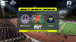 Mazatlán vs Pumas  Jornada 17 LIGA BBVA MX  APERTURA 2024  FIFA [upl. by Marentic]