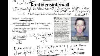 83 KONFIDENSINTERVALL 8 Statistisk inferens  the big picture [upl. by Atinram]