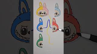 Labubu Color Mix Line Puzzle Challenge shorts viral labubu art [upl. by Freedman]