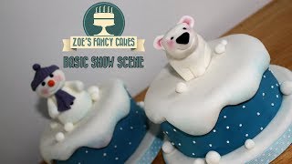 How to make a snow scene on a fruit cake How To Tutorial Zoes Fancy Cakes [upl. by Bertero926]