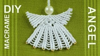 How to Make Macrame ANGEL Decoration [upl. by Ardnasirk]