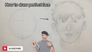 How to draw perfect face  detail   Face Outline [upl. by Kirat]