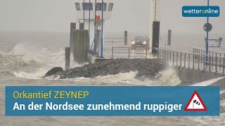 Orkan ZEYNEP erreicht die Nordseeküste [upl. by Rohn]