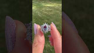 Oval Alexandrite Snowflake Halo Engagement Ring [upl. by Trudnak429]