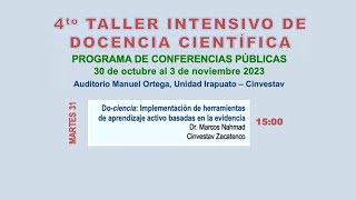 4to taller intensivo de docencia científica Dr Marcos Nahmad Martes 31 oct 15h [upl. by Pomfrey]