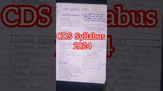 CDS Syllabus 2024Cds syllabus for girls vsboysupsccdsndasyllabusshortsviralupsccdssyllabsyt [upl. by Araiet]