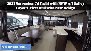 Sunseeker 76 Yacht with NEW Aft Galley Layout First Hull with the New Look Saloon [upl. by Nais]