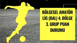 Bölgesel Amatör Lig BAL 4 Bölge 3 Grup Puan Durumu ve haftanın maç programı [upl. by Purity354]