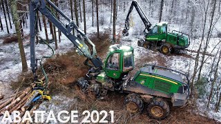 💥🌲La GUERRE contre le SCOLYTE  ABATTAGE 2021 DOUBLE Abatteuses JOHN DEERE  🌎⚠ [upl. by Nicolis]