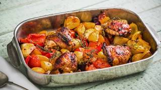 Traybake chicken with potatoes and peppers [upl. by Ghassan131]