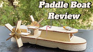 Electric Motor Paddle Wheels Boat Review  Dc Motor Ship [upl. by Ainahs]