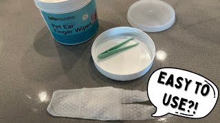 Ear Cleaner Finger Wipes for Dog amp Cat Finger Casing DesignPet Ear Wipes with Tweezers Review [upl. by Rehm]