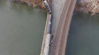 Drone images of train derailment in Perry County [upl. by Timus]