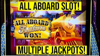 ALL ABOARD SLOT JACKPOTS THIS MACHINE ALWAYS HITS [upl. by Hamal646]