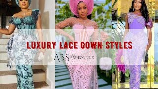 Luxury Lace Gown Styles  Nigerian Lace Styles 2024  Latest Asoebi Styles 2024 [upl. by Annocahs]