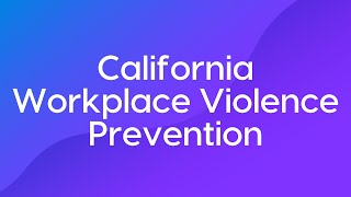 California Workplace Violence Prevention Course Trailer [upl. by Afatsom128]