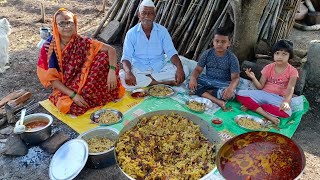 मोजक्या साहित्यात बनवा चुलीवरची झटपट चिकन बिर्याणी झणझणीत चिकन रस्सा  Restaurant Style Biryani [upl. by Dionisio]