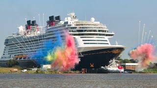 Disney Treasure Blasts its Horns during Maiden Voyage [upl. by Averil671]