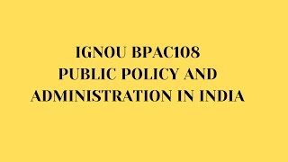 BPAC108 Unit 4 DECENTRALISATION MEANING AND SIGNIFICANCE RURAL AND URBAN LOCAL SELFGOVERNANCE [upl. by Icam630]