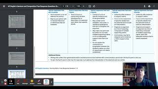 AP Lit test advice Free response rubrics pt 2 [upl. by August]