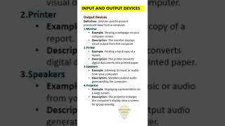 Examples of Input and Output Devices [upl. by Yecrad302]