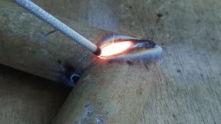 stick welding of thin galvanized pipe  round tube  why dont welders talk about this secret [upl. by Haig]