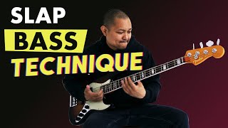 Beginner Slap Bass Technique aka Thump bass Thumping Slap and Pop [upl. by Glantz]