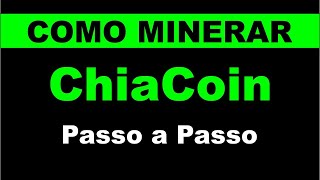 Como Minerar Chia Coin Passo a Passo Atualizado 080721 [upl. by Hallerson]