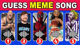 GUESS MEME amp WHOS DANCING🎤🎵🔥 Deadpool MrBeast Moana Wednesday Beetlejuice Crazy Frog Barbie [upl. by Zitah]