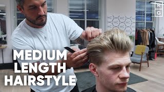 Medium Length Hairstyle For Men  With Undercut and Fade [upl. by Aryamo191]