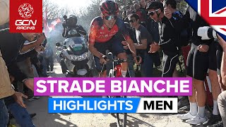 Spectacular LongRange Attack In Thrilling Race  Strade Bianche 2023 Highlights  Men [upl. by Onra]