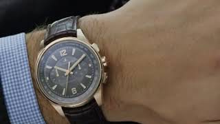 Jaeger LeCoultre Polaris 42mm Charcoal Grey Dial amp 18ct Pink Gold Mens Chronograph Watch [upl. by Akehsar]