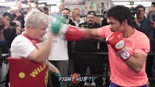 MANNY PACQUIAOS FULL MEDIA WORKOUT FOR HIS ADRIEN BRONER FIGHT [upl. by Nahtad]