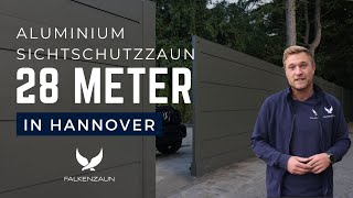 28 Meter Aluminium Sichtschutzzaun mit Schiebetor  Falken Zaun [upl. by Anilasor]