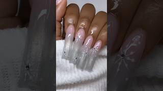 Winter is here 🤍❄️✨ polygel polygelnails polygelnailsdesigns christmas winternails [upl. by Silas103]