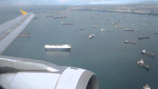 AWESOME LANDING  Tiger Airways A320200 in Singapore Changi International Airport [upl. by Fini728]