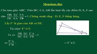 Định lý Menelaus Mênêlauyt  Toán lớp 9  Phần 1 [upl. by Hannahs]