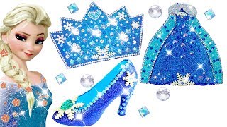 Play Doh Sparkle Frozen Elsa Disney Princess Shoes High Heels Dress Crown Play Doh Toys For Kids [upl. by Hermosa]